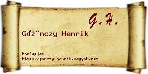 Gönczy Henrik névjegykártya